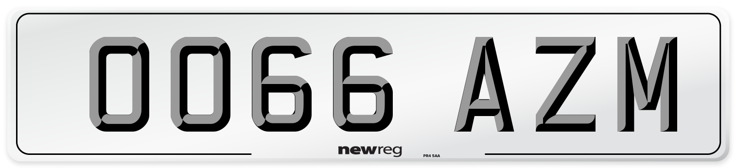 OO66 AZM Number Plate from New Reg